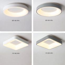 LED三色变光极简圆形吸顶灯 极简方形吸顶灯